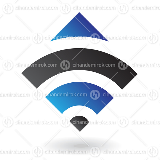 Blue and Black Wifi Logo Icon