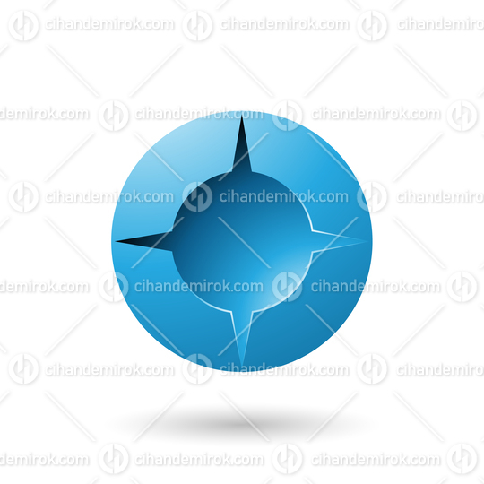 Blue and Bold Shaded Round Icon Vector Illustration