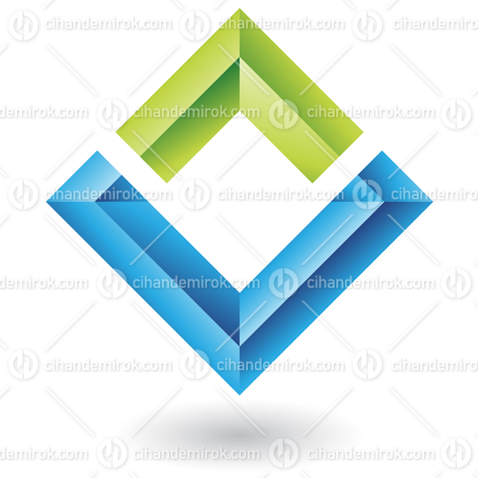 Blue and Green Abstract 3d Frame Logo Icon