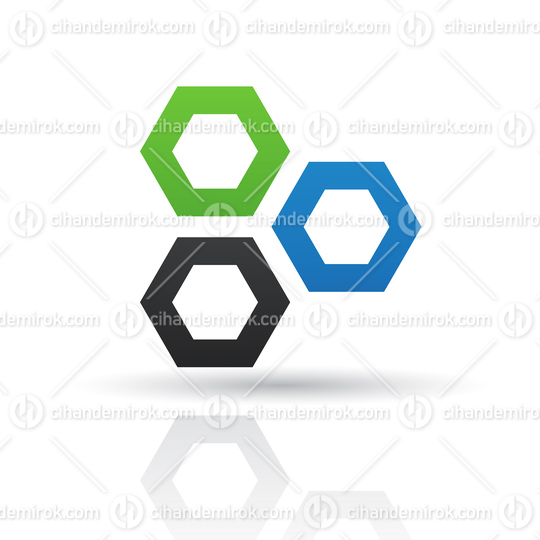 Blue And Green Abstract Honeycomb Logo Icon
