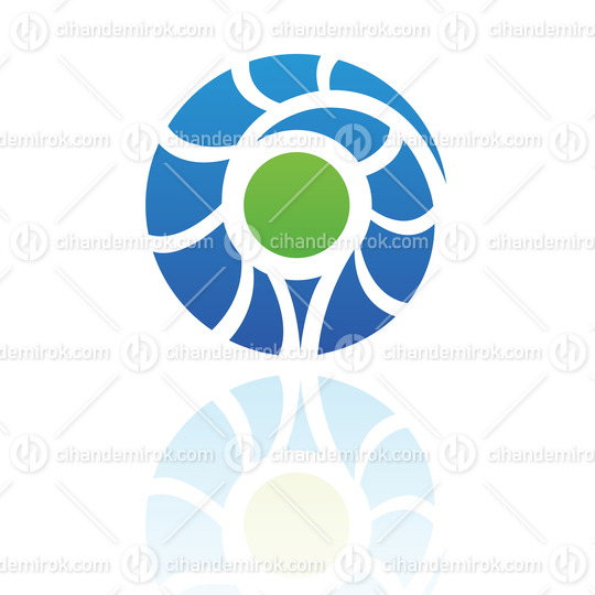 Blue and Green Abstract Nature Elements Logo Icon