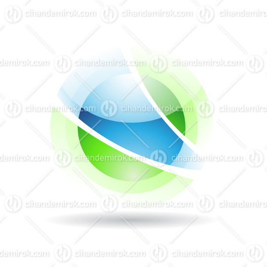 Blue and Green Abstract Orbit Like Sphere Logo Icon