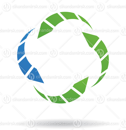 Blue and Green Abstract Striped Arrows  Logo Icon