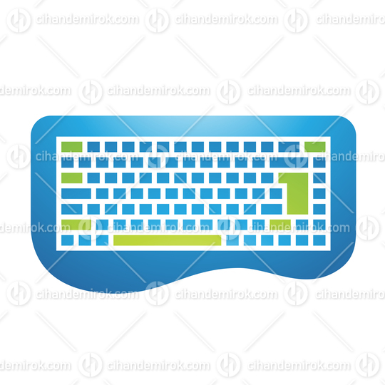 Blue and Green Computer Keyboard Icon