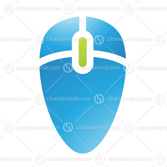 Blue and Green Computer Mouse Icon