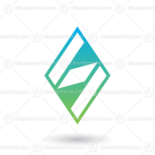 Blue and Green Diamond Shaped Letter S Vector Illustration