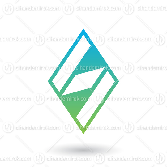 Blue and Green Diamond Shaped Letter S Vector Illustration