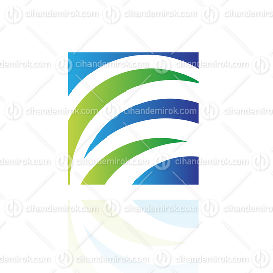 Blue and Green Grass Like Logo Icon