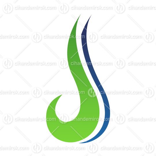 Blue and Green Hook Shaped Letter J Logo Icon - Bundle No: 053
