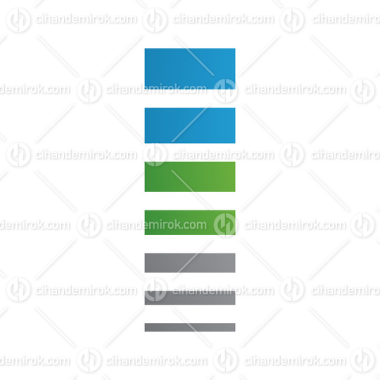 Blue and Green Letter I Icon with Horizontal Stripes