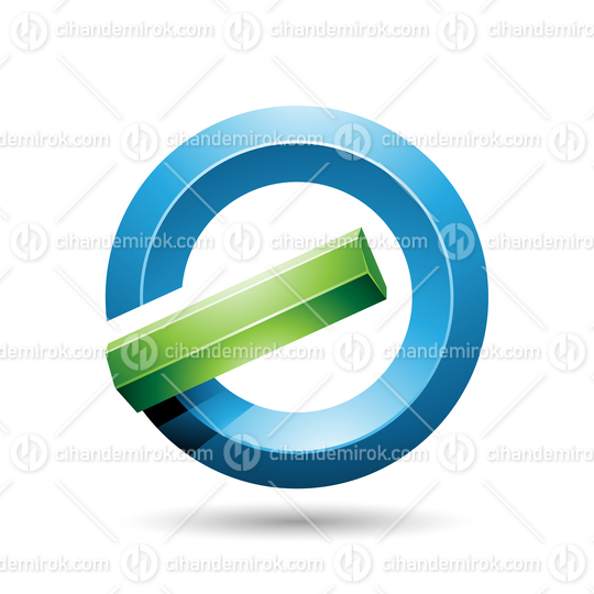 Blue and Green Round Glossy Reversed Letter G or A Icon