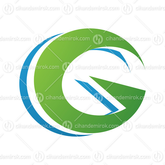 Blue and Green Round Layered Letter G Icon