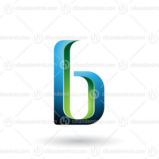 Blue and Green Shaded Letter B Vector Illustration