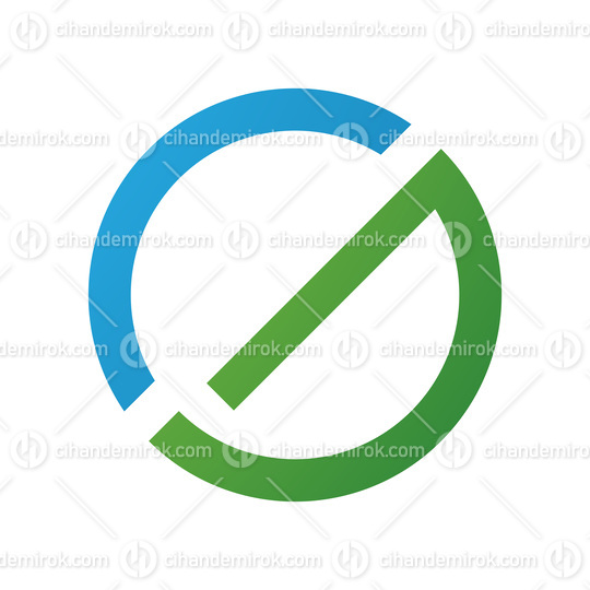 Blue and Green Thin Round Letter G Icon