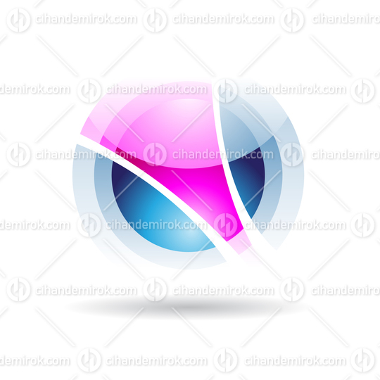 Blue and Magenta Abstract Orbit Like Sphere Logo Icon