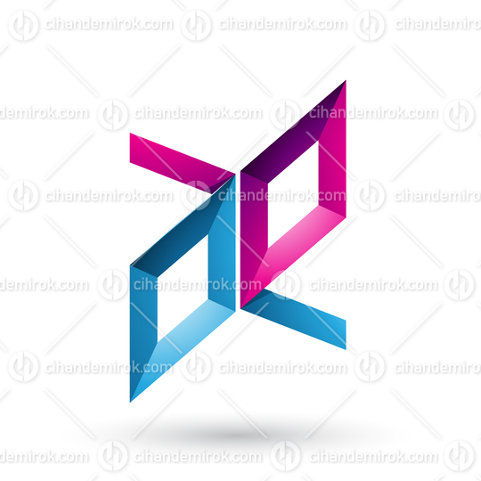 Blue and Magenta Frame Like Letters of A and E
