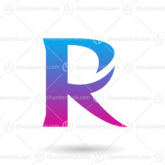 Blue and Magenta Gradient R with a Spiky Tail Vector Illustration