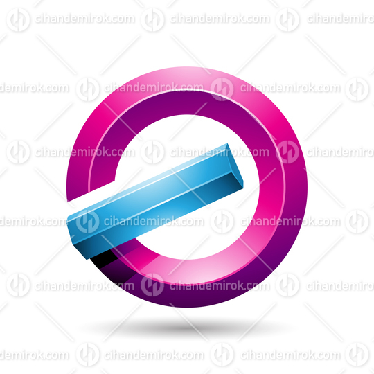 Blue and Magenta Round Glossy Reversed Letter G or A Icon