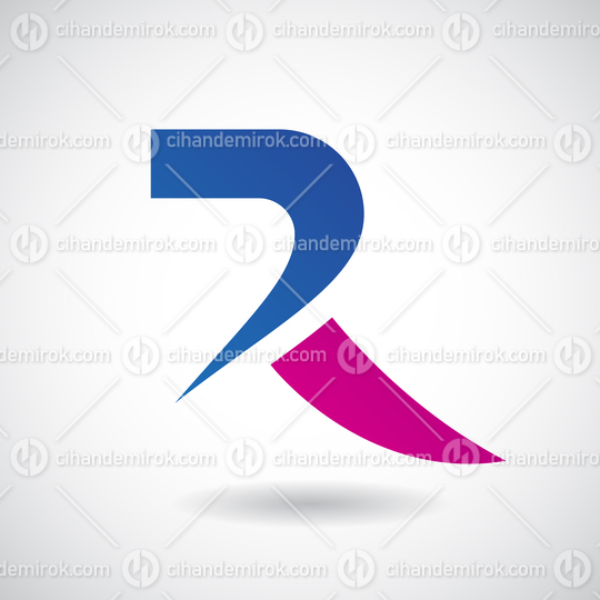 Blue and Magenta Sharp and Spiky Letter R