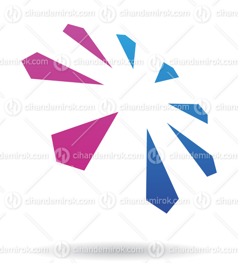 Blue and Magenta Spiky Shapes Creating an Abstract Logo Icon