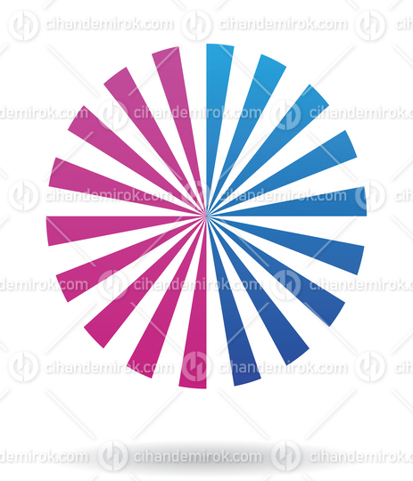 Blue and Magenta Triangular Shapes Forming a Circle Abstract Logo Icon