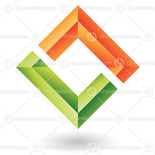 Blue and Orange Abstract 3d Frame Logo Icon