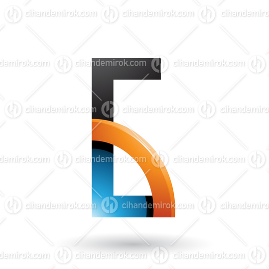 Blue and Orange Letter G with a Glossy Quarter Circle