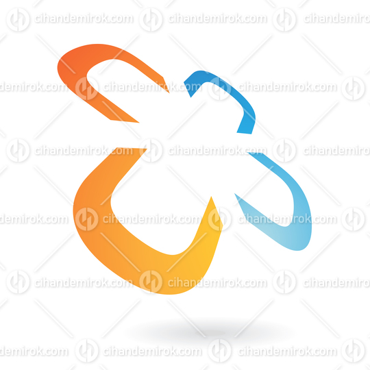Blue and Orange Logo Icon of a Multiplication Sign