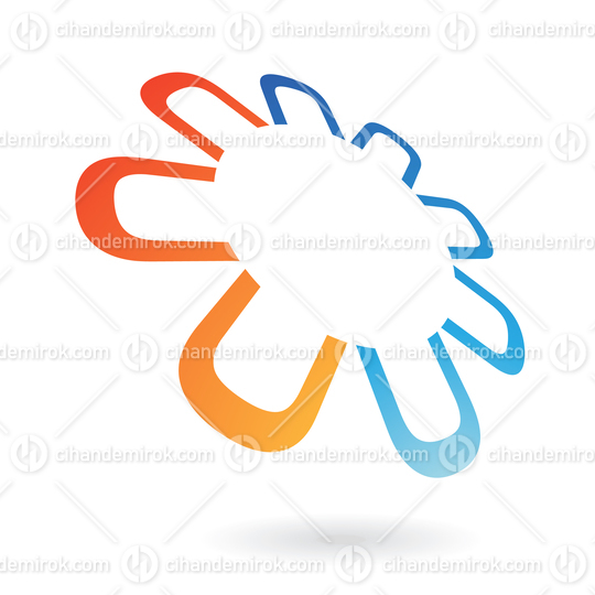 Blue and Orange Logo Icon of Letter U Symbols