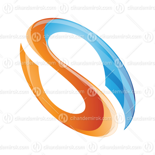 Blue and Orange Oval Curvy Letter S Logo Icon - Bundle No: 070