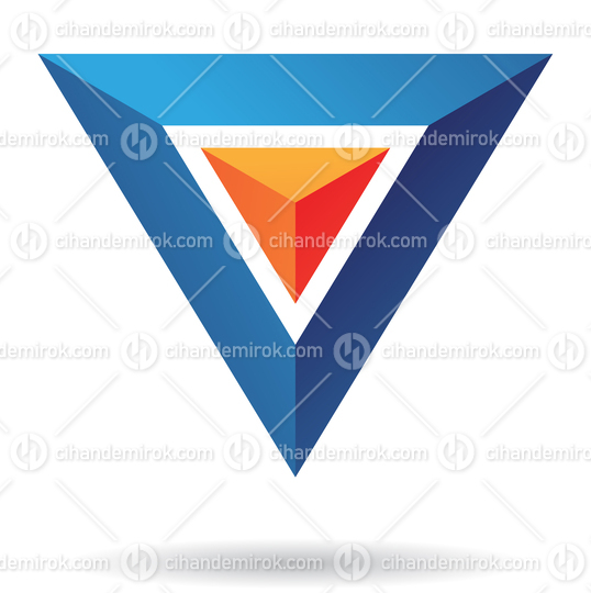 Blue and Orange Pyramid Abstract Logo Icon