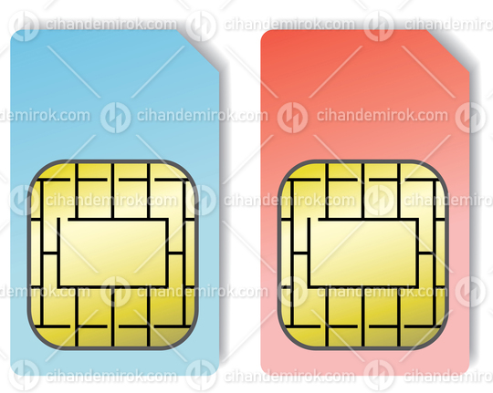 Blue and Pink Retro Sim Cards