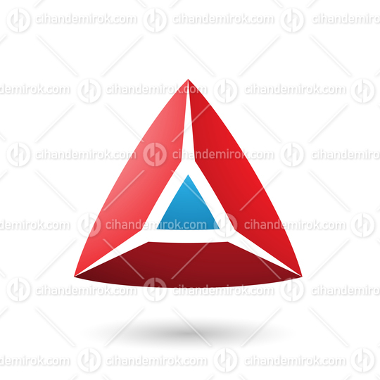 Blue and Red 3d Pyramidical Shape Vector Illustration