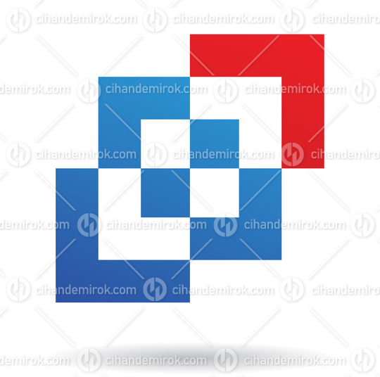 Blue and Red Abstract Intersecting Squares Logo Icon