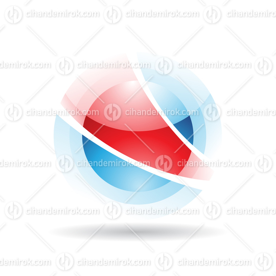 Blue and Red Abstract Orbit Like Sphere Logo Icon