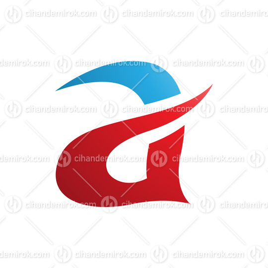 Blue and Red Curvy Spikes Letter A Icon