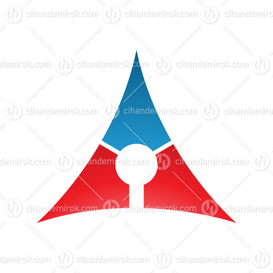 Blue and Red Deflated Triangle Letter A Icon