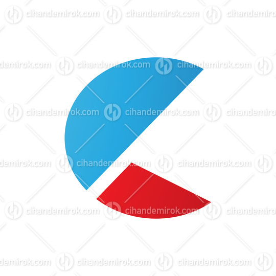 Blue and Red Letter C Icon with Half Circles