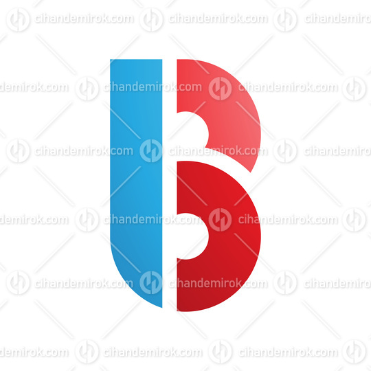 Blue and Red Round Disk Shaped Letter B Icon