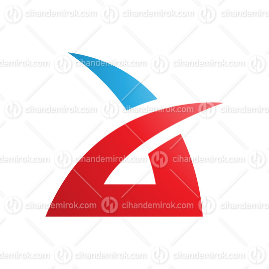 Blue and Red Spiky Grass Shaped Letter A Icon