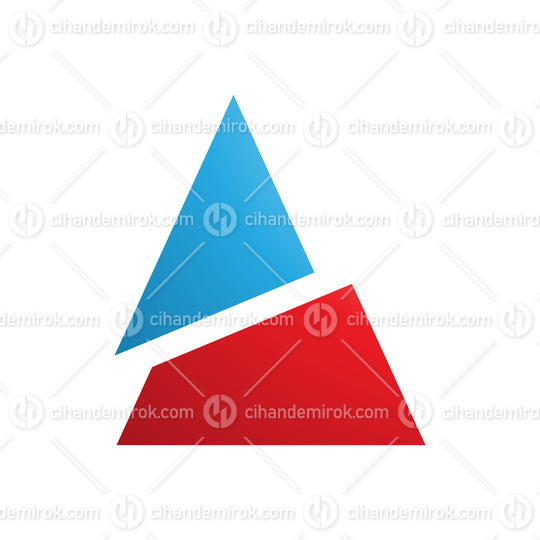 Blue and Red Split Triangle Shaped Letter A Icon