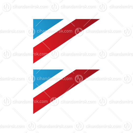 Blue and Red Triangular Flag Shaped Letter B Icon