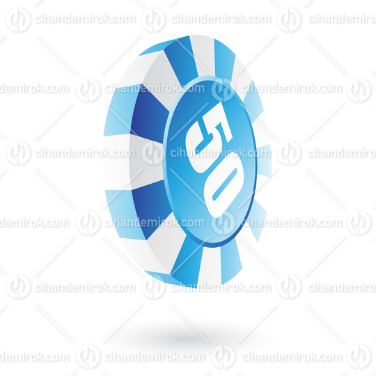 Blue and White Roulette Chip Icon