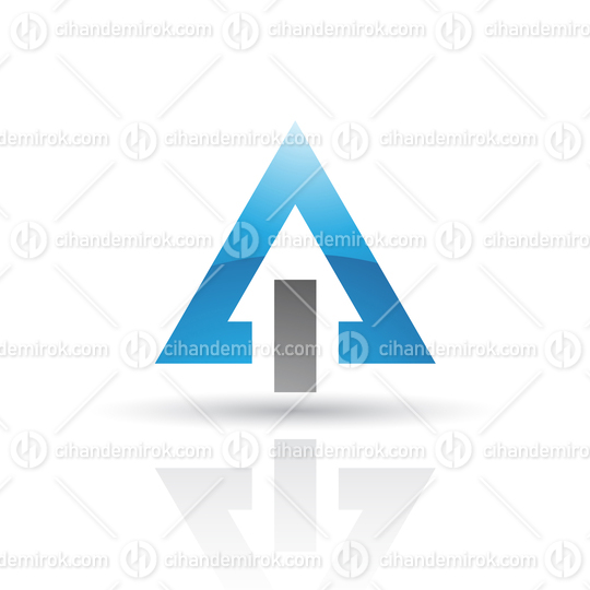 Blue Black Abstract Triangle Logo Icon