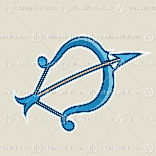Blue Bow and Arrow Cartoon Icon Vector Illustration