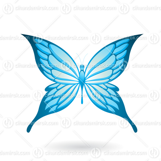 Blue Butterfly Illustration with Pointed Wings