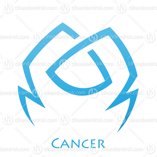 Blue Cancer Zodiac Star Sign with Simplistic Lines