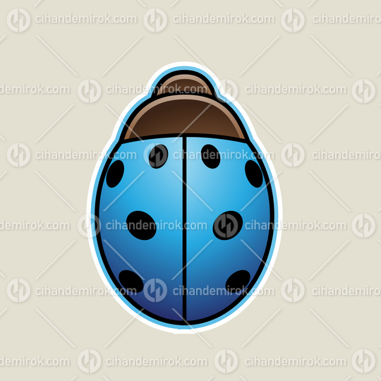 Blue Cartoon Ladybug Icon Vector Illustration