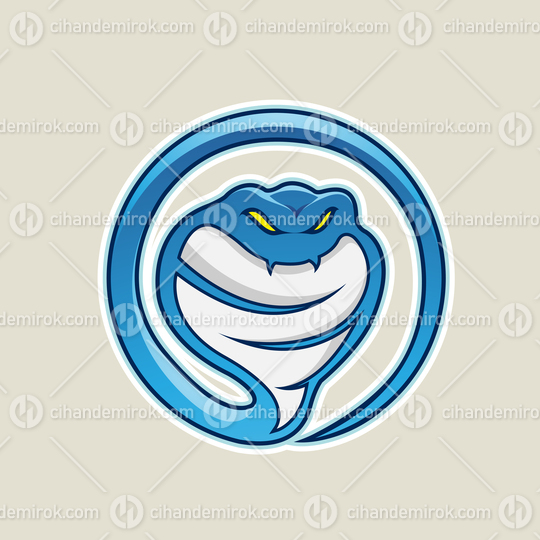 Blue Cobra Snake Cartoon Icon Vector Illustration
