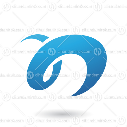 Blue Curvy Fun Letter N Vector Illustration